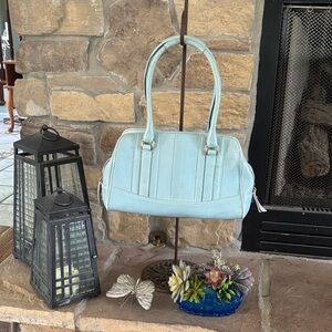 BONNIE LEGACY VINTAGE 2006 Coach Legacy Blue Leather Satchel Handbag Style 10526